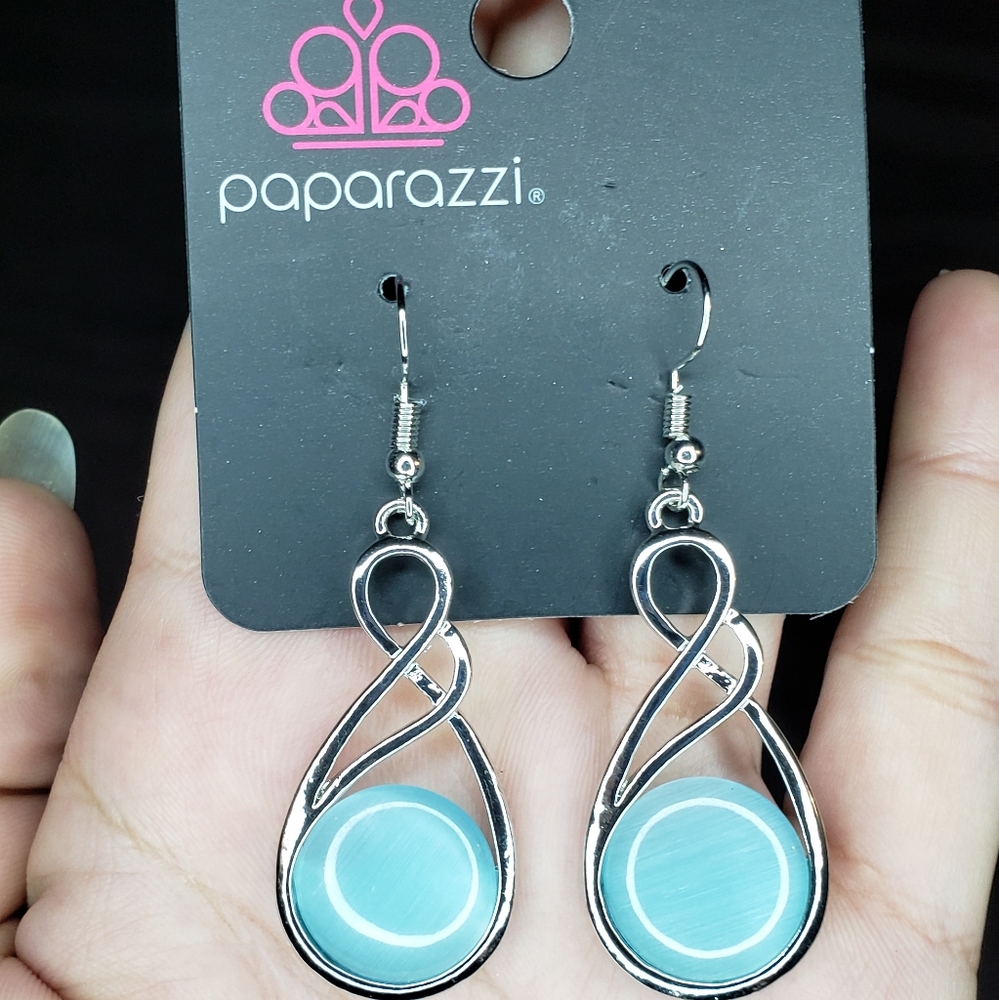 ✧Paparazzi "Swept Away" Blue Earrings✧ - Picture 3 of 7